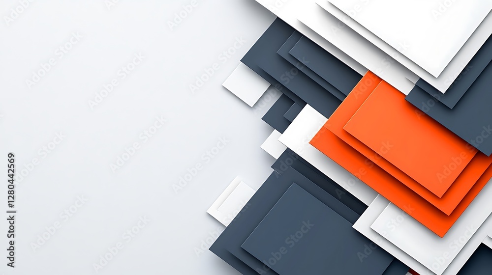Abstract Geometric Design with Orange White and Gray Shapes Abstract Geometric Design with Orange White and Gray Shapes