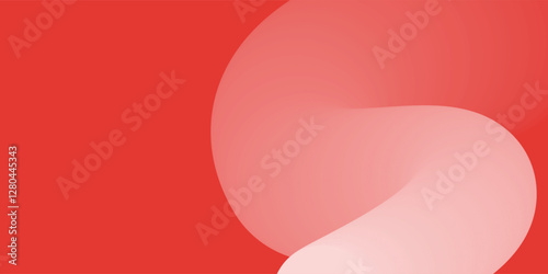 Minimalist abstract artwork featuring a red and pink translucent curvy shape on a red background, copyspace. Modern geometric composition ideal for branding, backgrounds, and digital design projects.