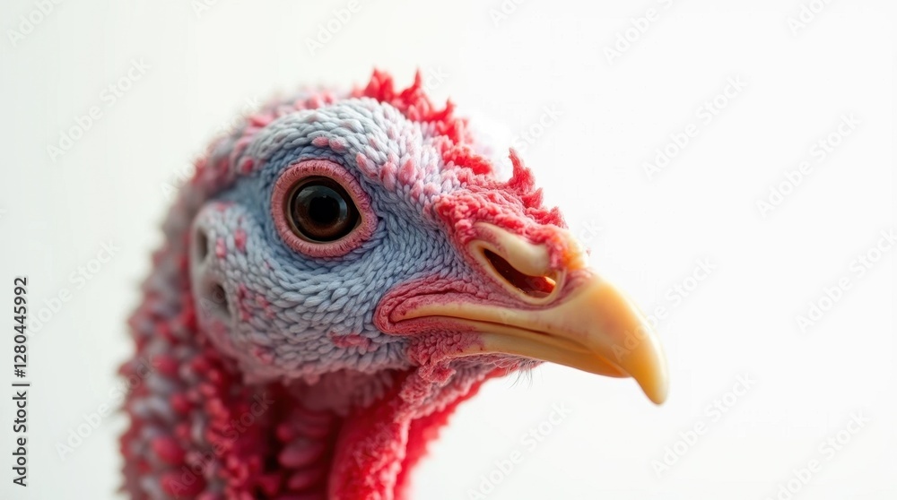 Isolated Turkey with Bright Red Wattle Isolated Turkey with Bright Red Wattle