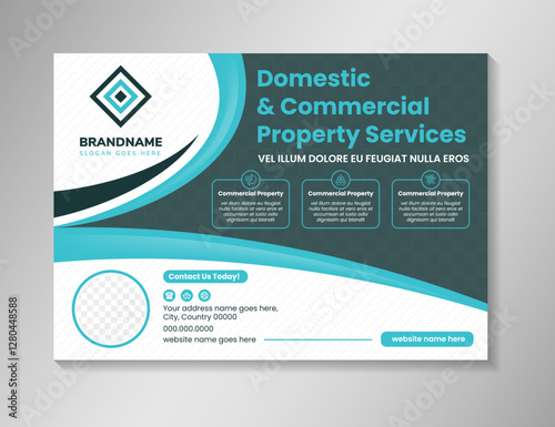 This is Horizontal Real Estate Flyer Template Design. It is very easy to edit and if you want you can easily use it for your business promotion. Horizontal layout with photo space.