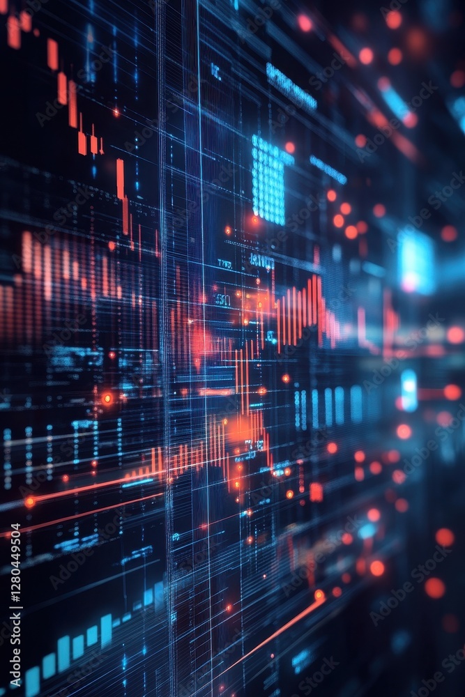 Fototapeta premium Global Market Report: Analyzing Digital Financial Data and Growth Trends in Today's Economy