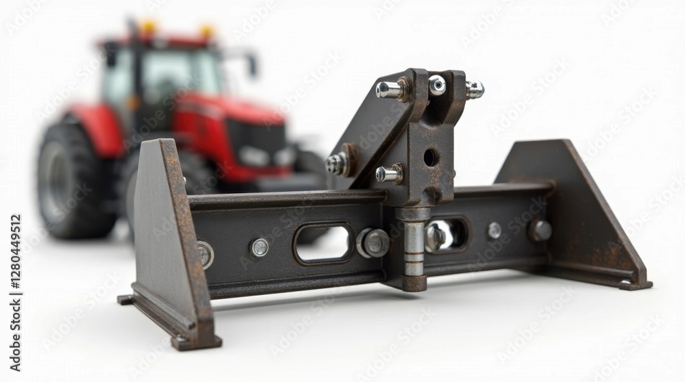 Close-up of a Large Tractor Hitch on White Background Close-up of a Large Tractor Hitch on White Background