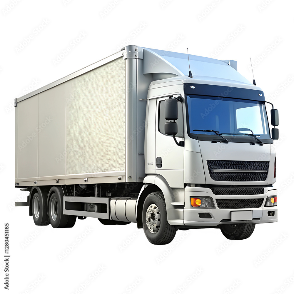 Fototapeta premium Realistic blank truck on transparent background