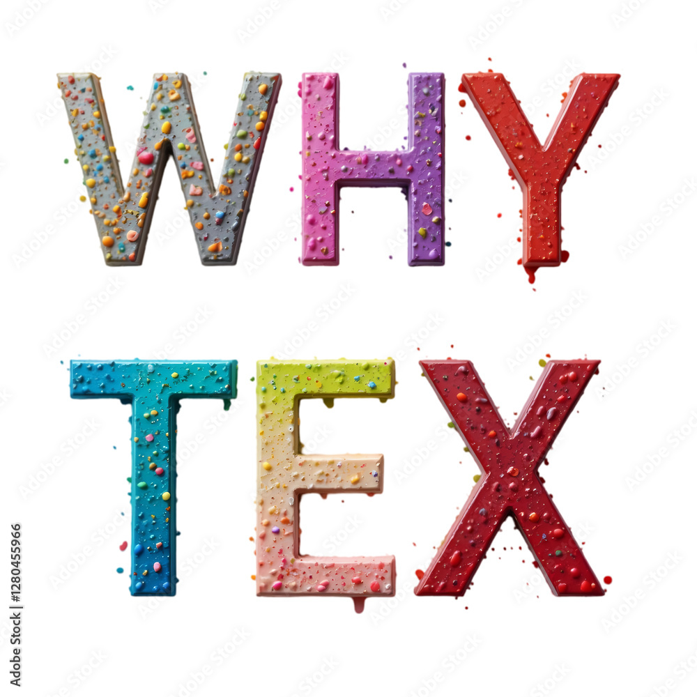 Why Textured? Colorful Letters Image isolated on transparent background Why Textured? Colorful Letters Image isolated on transparent background