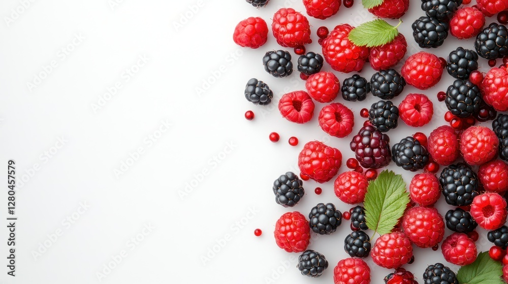 Detailed and sharp fresh boysenberries on a white background, ready for use in presentations, websites, and print materials Detailed and sharp fresh boysenberries on a white background, ready for use in presentations, websites, and print materials