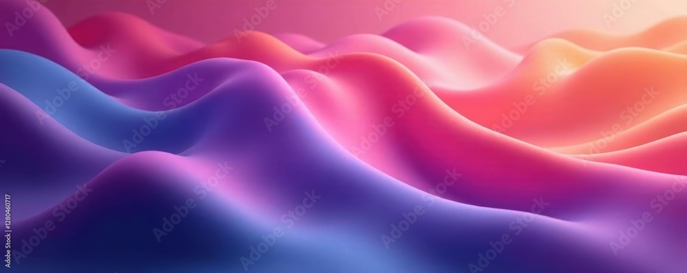 Fototapeta premium Fluid, ethereal magenta-blue-orange gradient Seamless looping, slow-motion effect , repeat, transition, visual