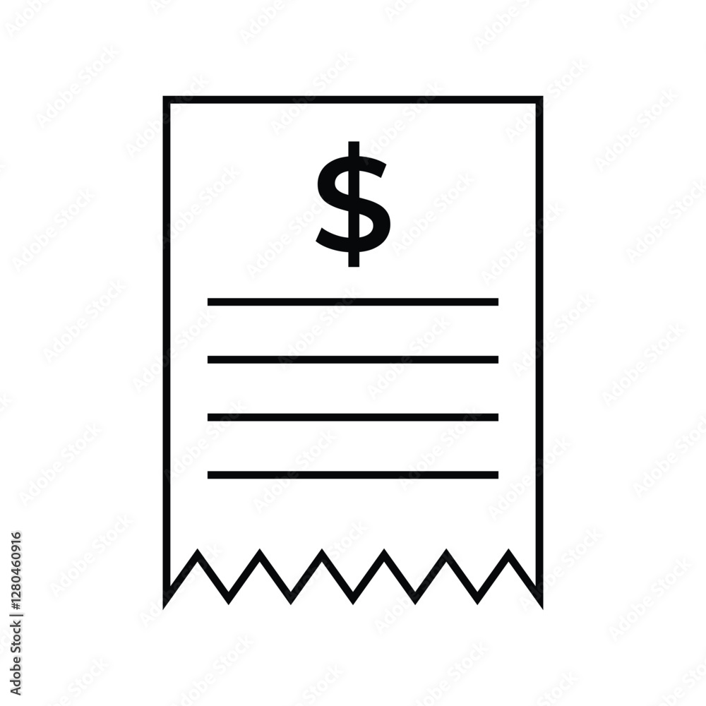Receipt icon bill pay vector design template Receipt icon bill pay vector design template