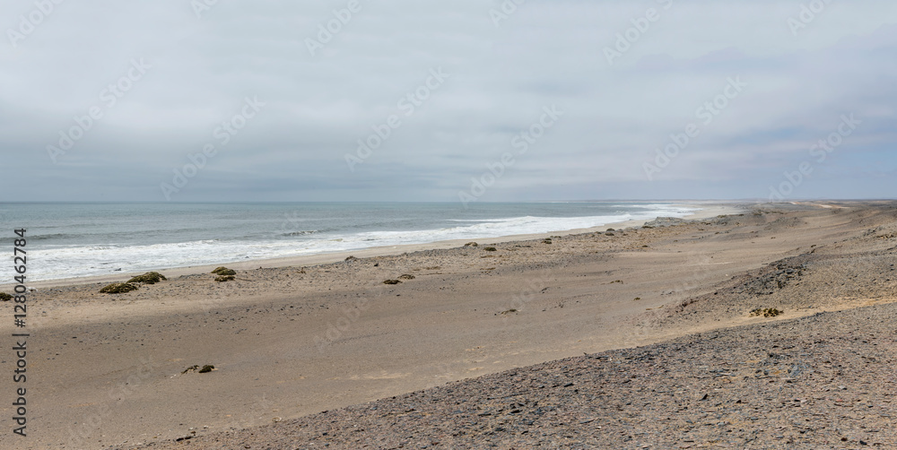 waves on Ocean shore, near South West Seal shipwreck, Skeleton coast, Namibia