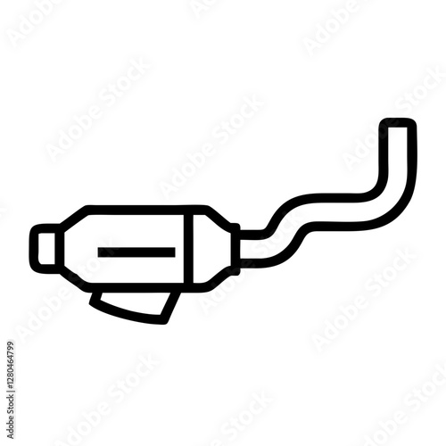 car service Car exhaust pipe icon in black outline style