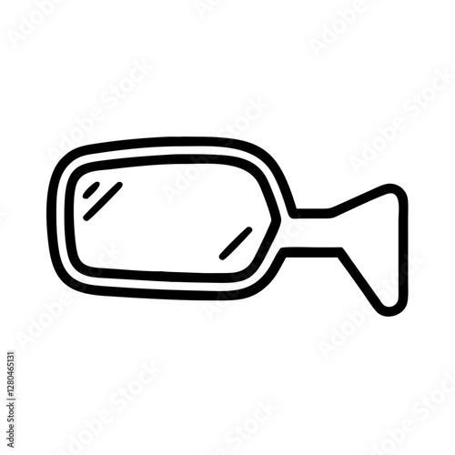 car service Car side mirror icon in black outline style