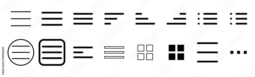 Menu icon set collection. power line and flat. icon for apps and websites. Vector Illustration Menu icon set collection. power line and flat. icon for apps and websites. Vector Illustration