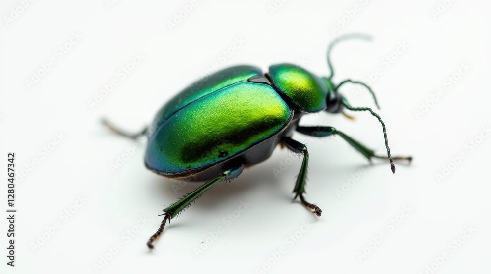 Fototapeta premium Iridescent Green Beetle with Shiny Exoskeleton