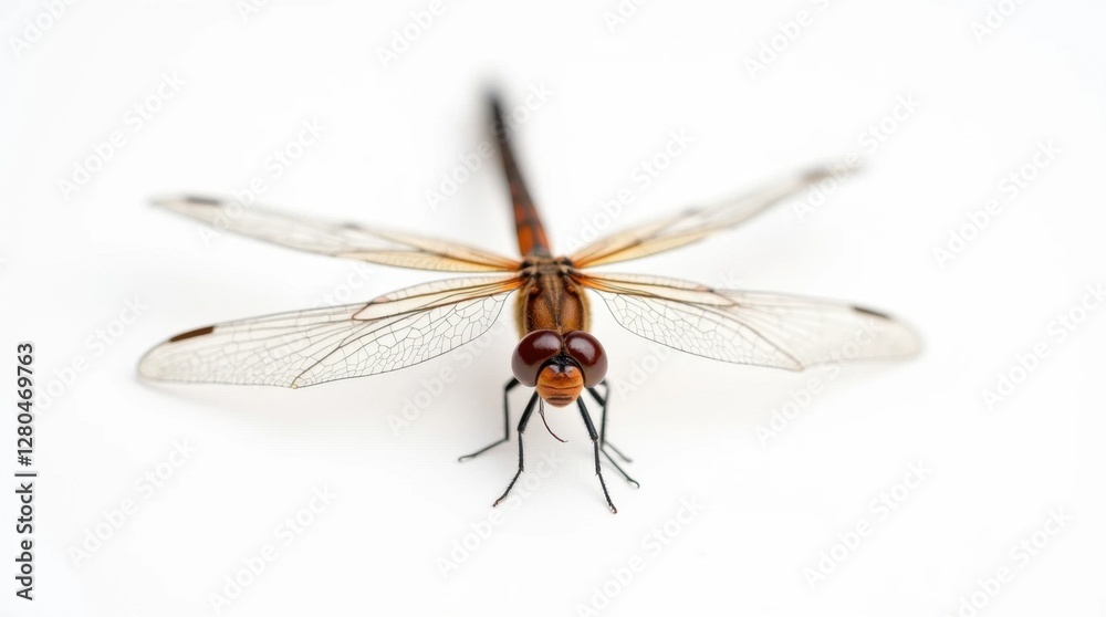 Dragonfly with Translucent Wings - Isolated Macro Shot Dragonfly with Translucent Wings - Isolated Macro Shot