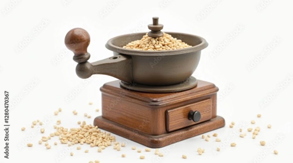 Hand-Crank Grain Mill - Isolated Hand-Crank Grain Mill - Isolated