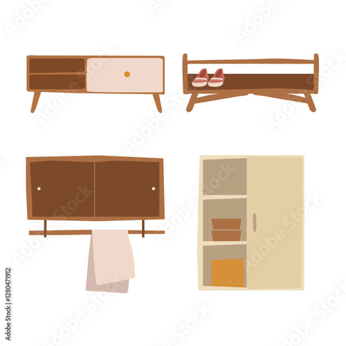 Clean Cut Out Home Organization Flat Fill