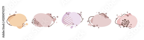 Simple irregular curved dynamic forms, modern smooth drops. Organic amoeba blob shape abstract colorful vector illustration