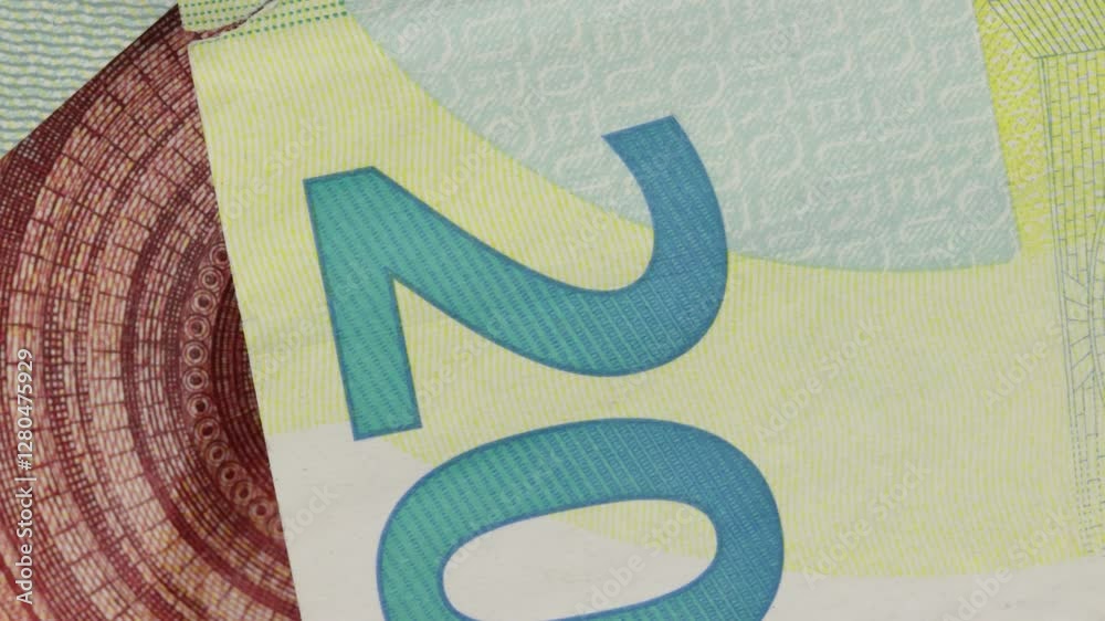 gros plan sur des billets de banque de l'union européenne	