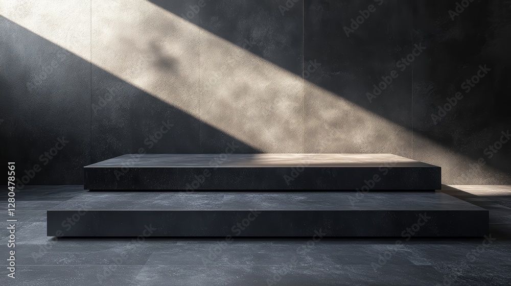 Dark Grey Stone Platform Minimalist Product Display Modern Architecture Background