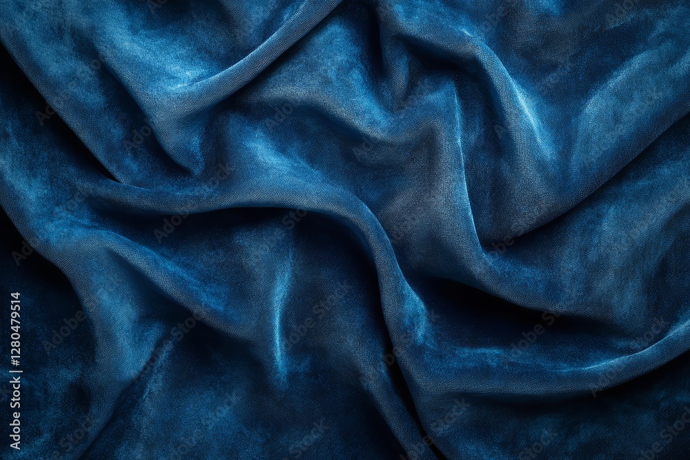Deep Blue Draped Fabric Texture