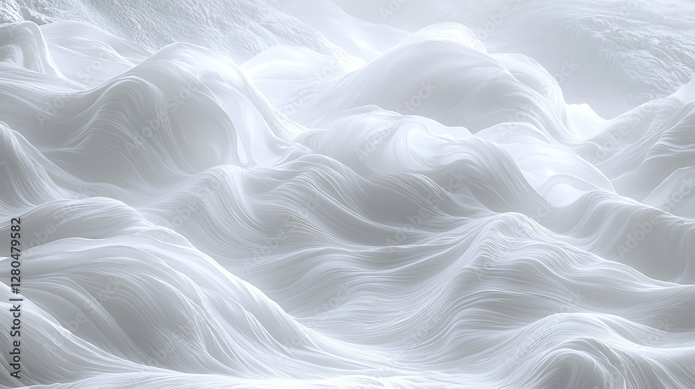 Obraz premium Abstract white landscape waves, natural textured formations, possible use in nature photography