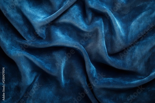 Obraz na płótnie Deep Blue Draped Fabric Texture w salonie