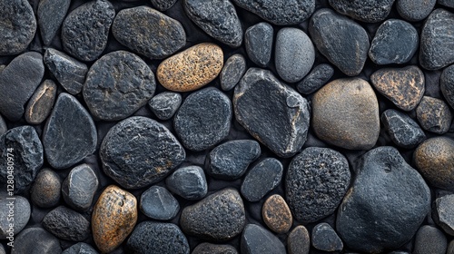 Dark Grey and Brown River Rocks Texture Background