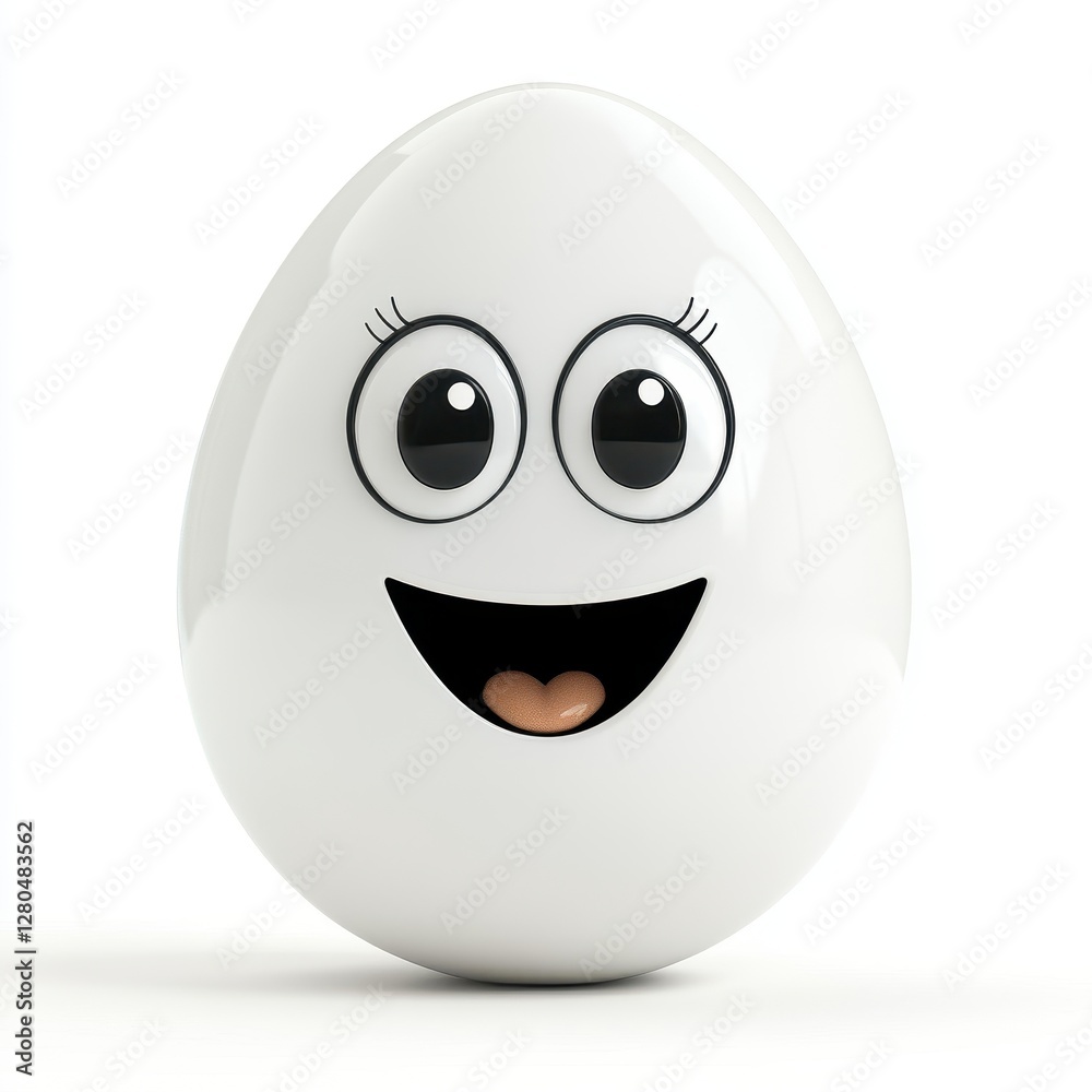 A cute, cartoonish egg with a smiling face and large eyes, exuding a cheerful and friendly vibe. A cute, cartoonish egg with a smiling face and large eyes, exuding a cheerful and friendly vibe.