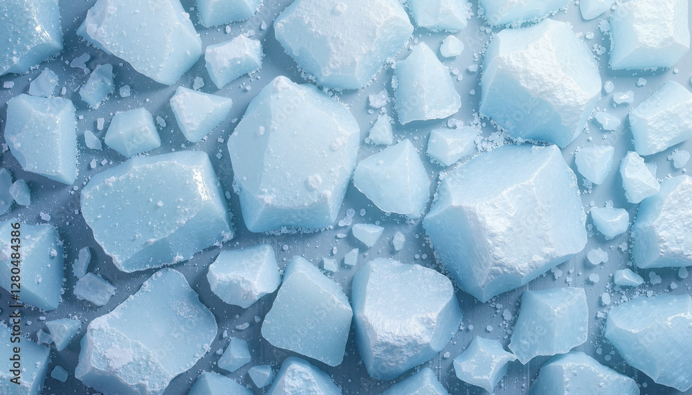 background of Crushed ice cubes in blue tones background of Crushed ice cubes in blue tones