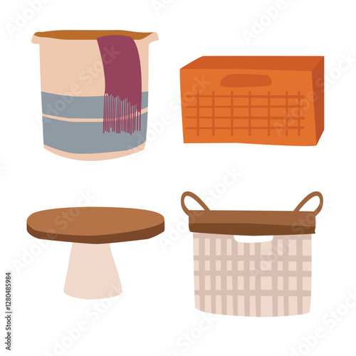 Clean Cut Out Home Organization Flat Fill