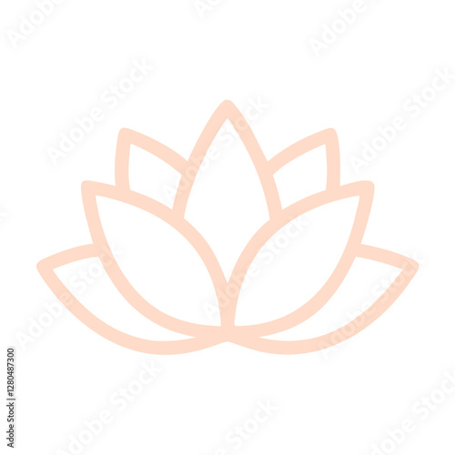 Peach Colored Lotus Flower, Elegant and Delicate Floral Icon