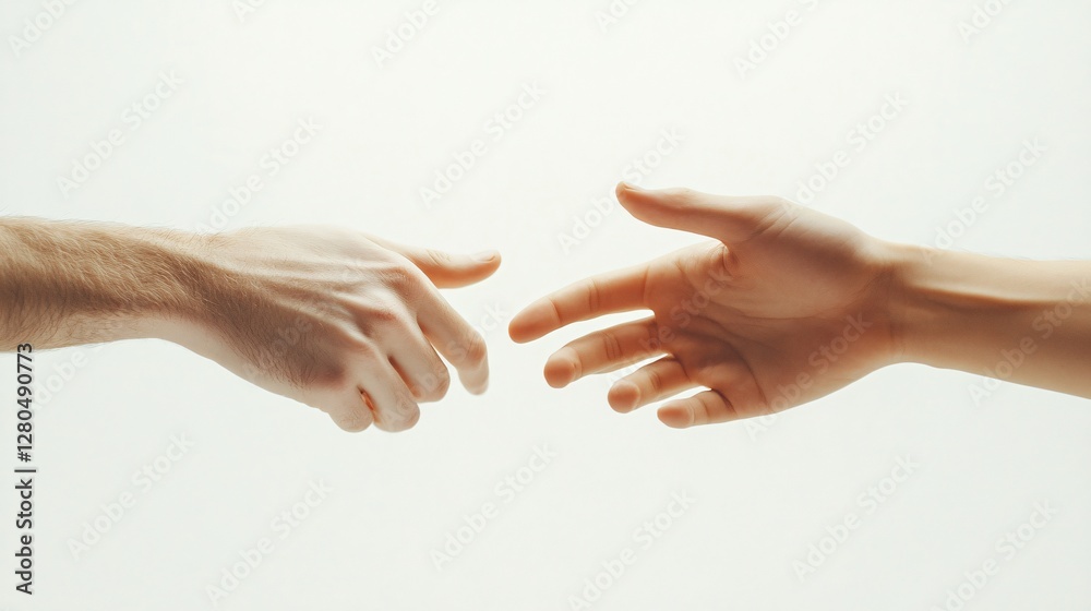 Connection Between Two Hands Reaching Out To Each Other Connection Between Two Hands Reaching Out To Each Other