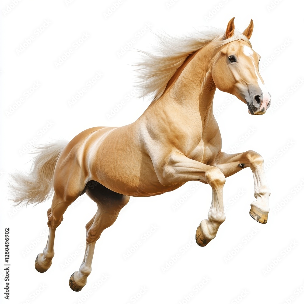 Obraz premium Golden Horse Jumping High