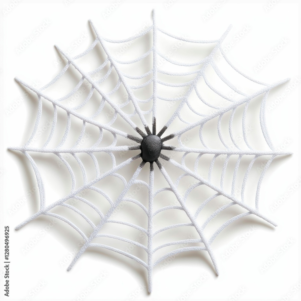 Obraz premium Spooky Spider Web Decoration with Dark Spider Halloween Theme Decoration Seasonal Adornment