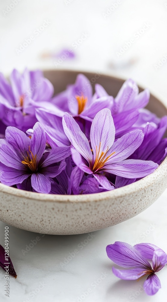 Purple Saffron Flowers Bowl Purple Saffron Flowers Bowl