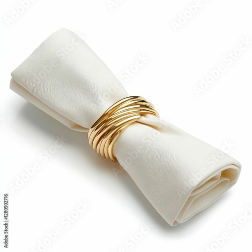 Elegant Napkin Presentation with Gold Rings Table Setting Decor and Luxurious Dining Experience Idea