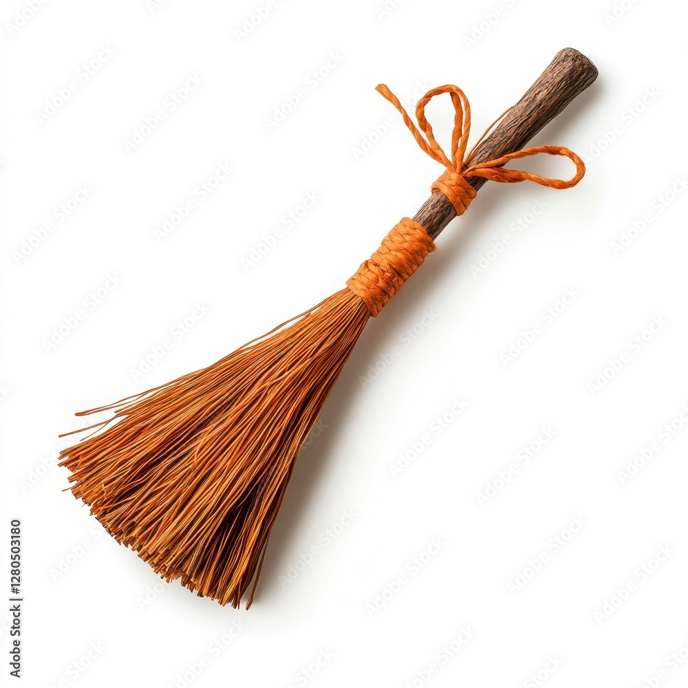 custom made wallpaper toronto digitalMini Witch Broomstick for Halloween Decoration with Rustic Wooden Handle and Orange Raffia Twine Tie