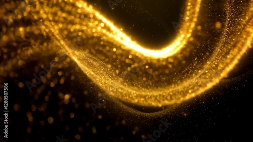 Wallpaper Mural Elegant Golden Particles Flowing and Sparkling on Dark Background Torontodigital.ca