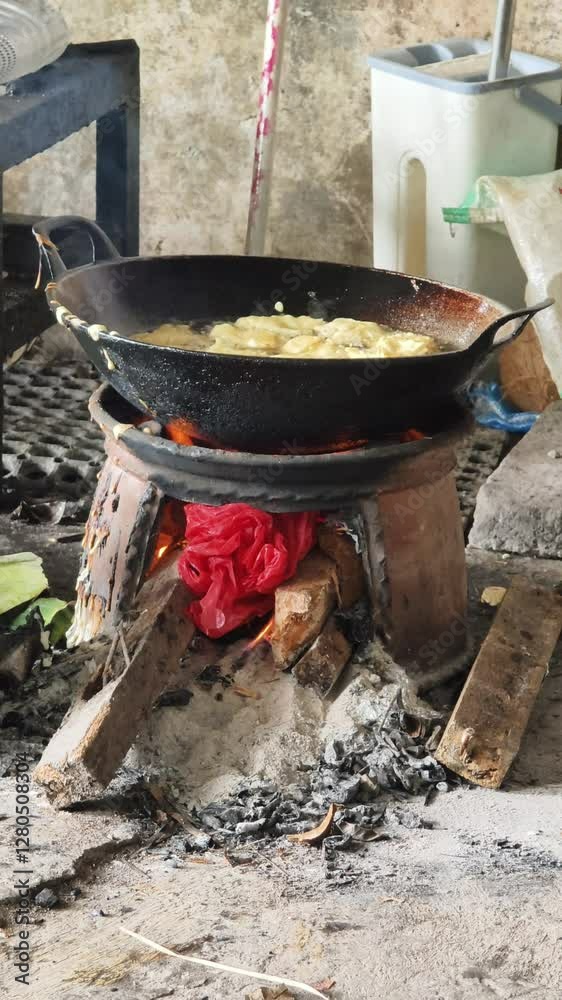 Traditional cooking uses a stove made of clay or brick. with pieces of wood as fuel Traditional cooking uses a stove made of clay or brick. with pieces of wood as fuel
