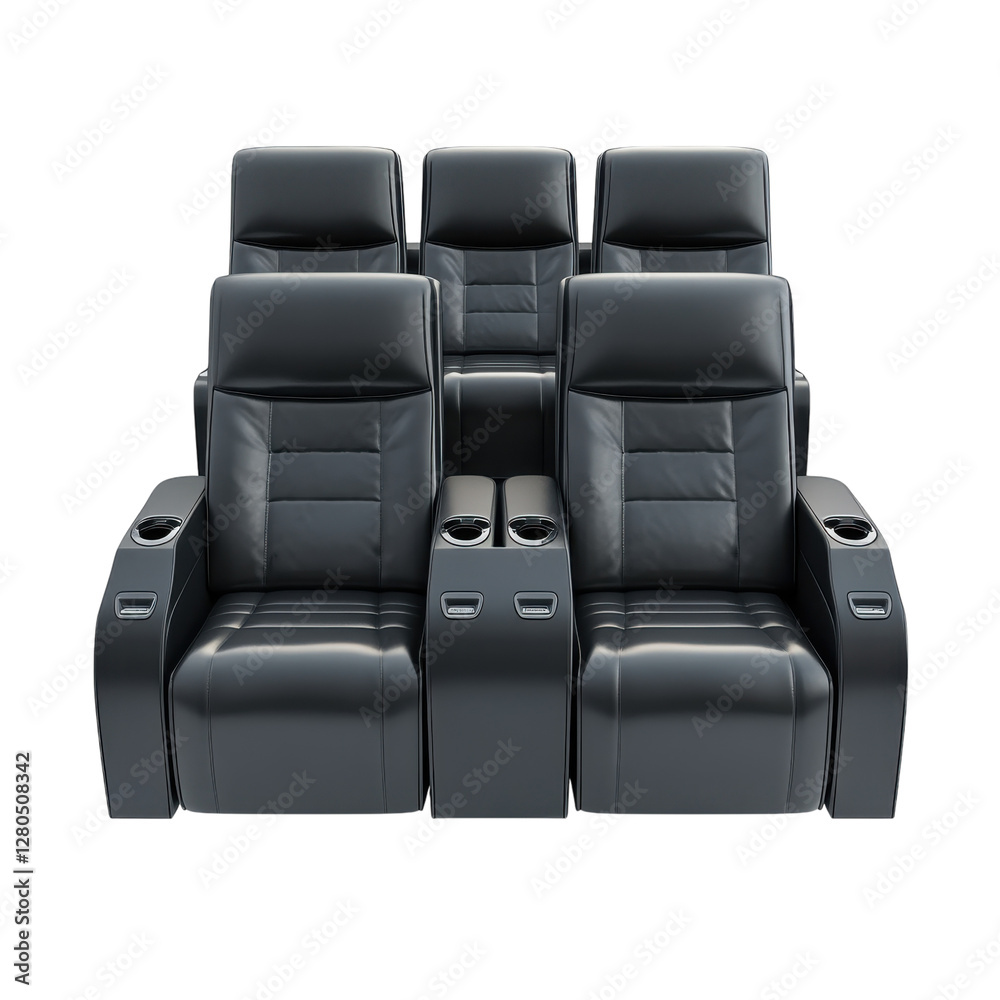 Naklejka premium 3D Cinema Theatre Seating on transparent background.