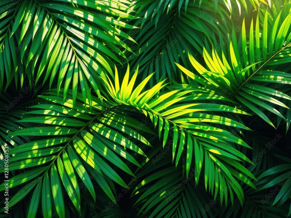 Obraz premium Tropical Palm Leaves Background Texture