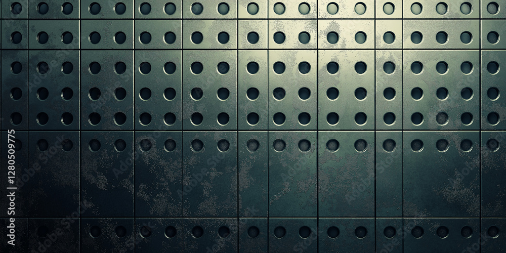old metal plate with neatly arranged holes old metal plate with neatly arranged holes