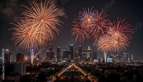 Fireworks Over the Los Angeles City