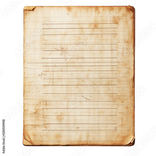 Vintage Recipe Card Design on transparent background.