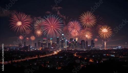 Fireworks Over the Los Angeles City