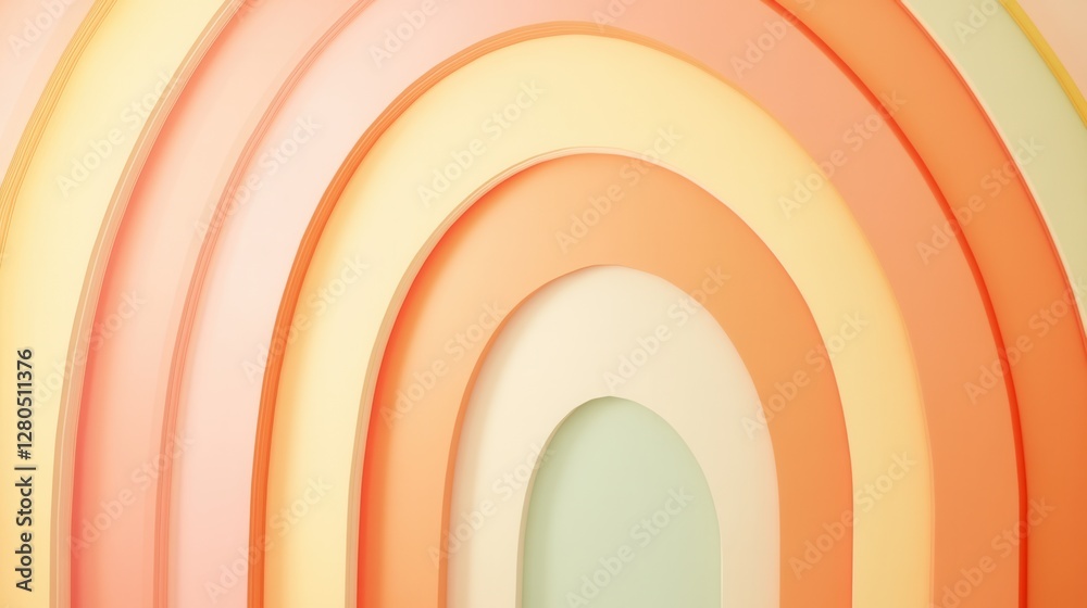 Fototapeta premium Soft Pastel Rainbow Arches on Textured Background for Decor