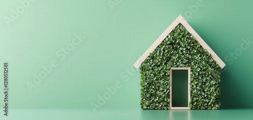 sustainable housing passive design innovation. Compact house with green walls for insulation and operable skylights for passive ventilation, innovative and stylish