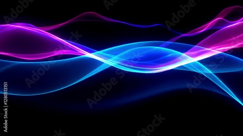 Wallpaper Mural Abstract Neon Light Waves Flowing on Dark Background Animation Torontodigital.ca