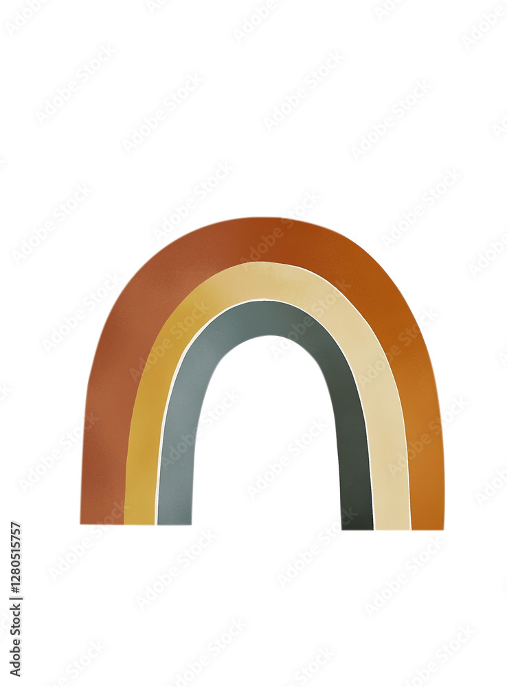 Minimalist boho rainbow in earthy tones ,, including brown, mustard, beige, and muted green.
Minimalist boho rainbow in earthy tones ,, including brown, mustard, beige, and muted green.
