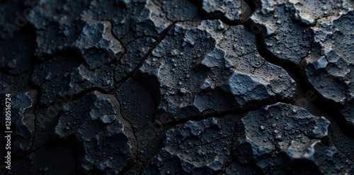 Black stone, coarse grit; deeply shadowed, rugged surface , grunge, rustic, craggy