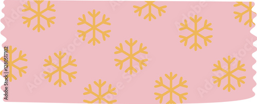 snowflakes hand drawn decorative masking tape patterned for collage and scrapbooking illustration vector, paper